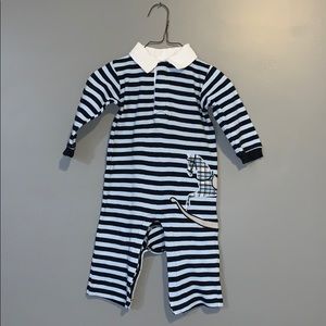 Kitestrings polo stripe outfit with rocking horse